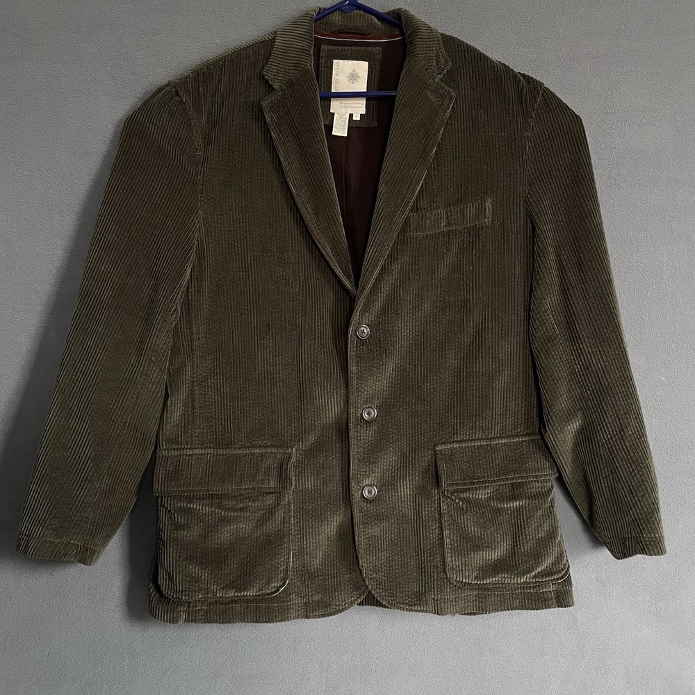 The Territory Ahead Blazer Mens Olive Green Courduroy Lrg